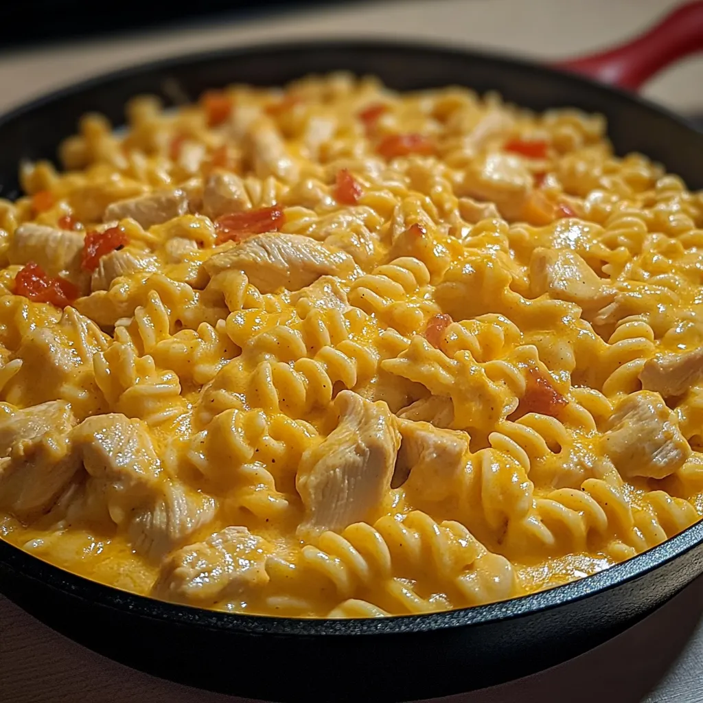 A pan of macaroni and cheese.