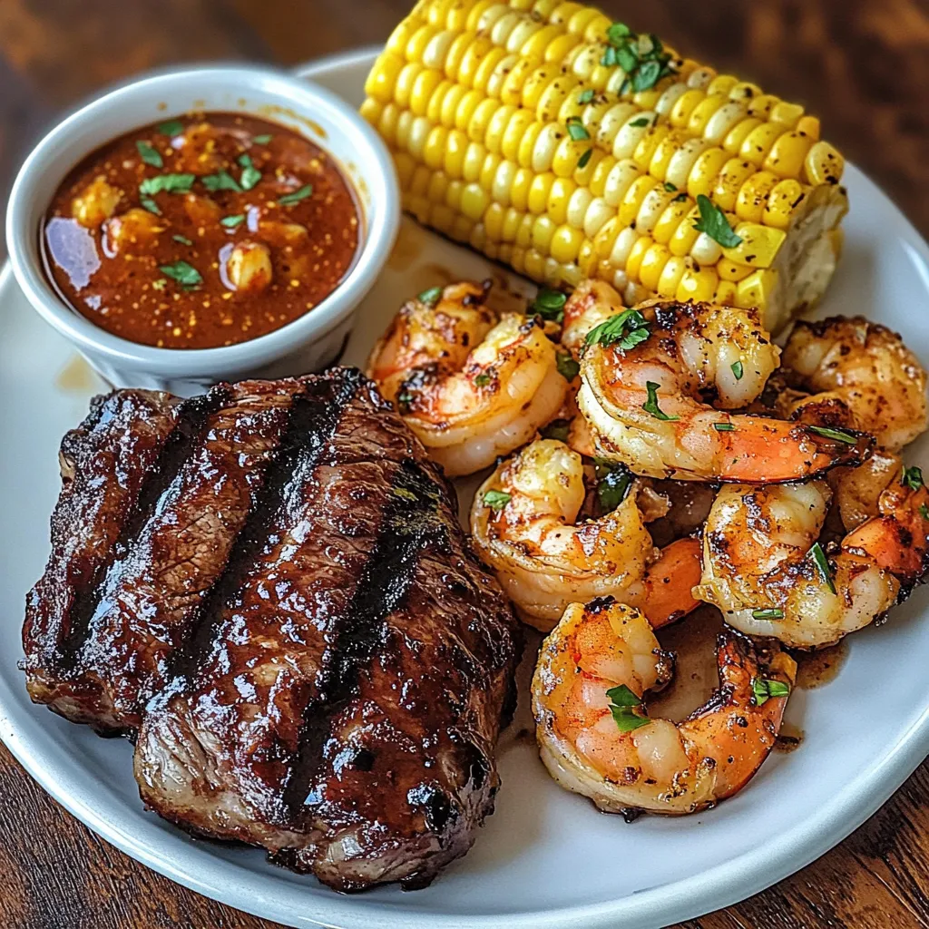 Grilled Steak Honey Wings Shrimp