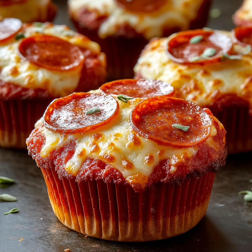 A cupcake with pepperoni on top.