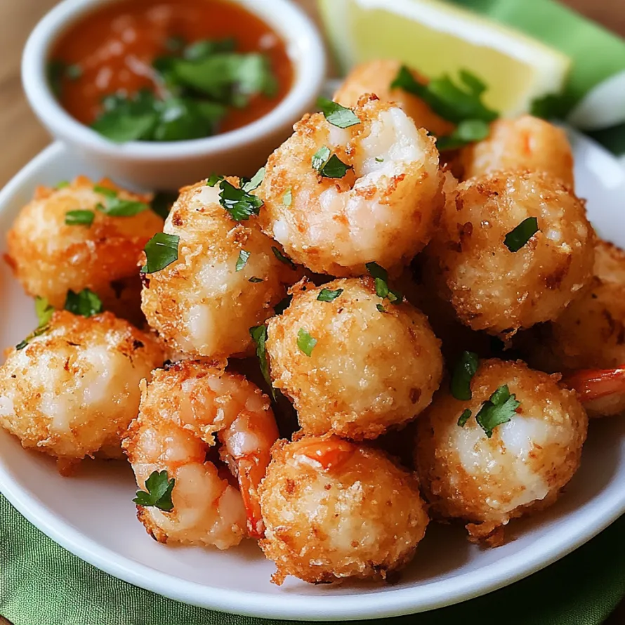 A bowl of shrimp with a dipping sauce.