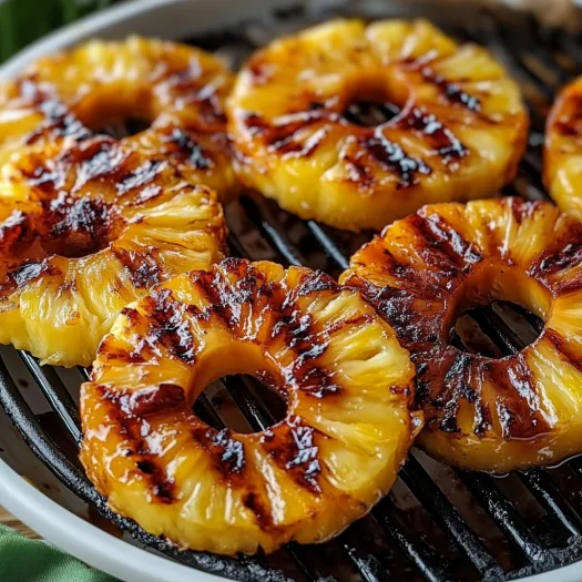 A grilled pineapple slice.