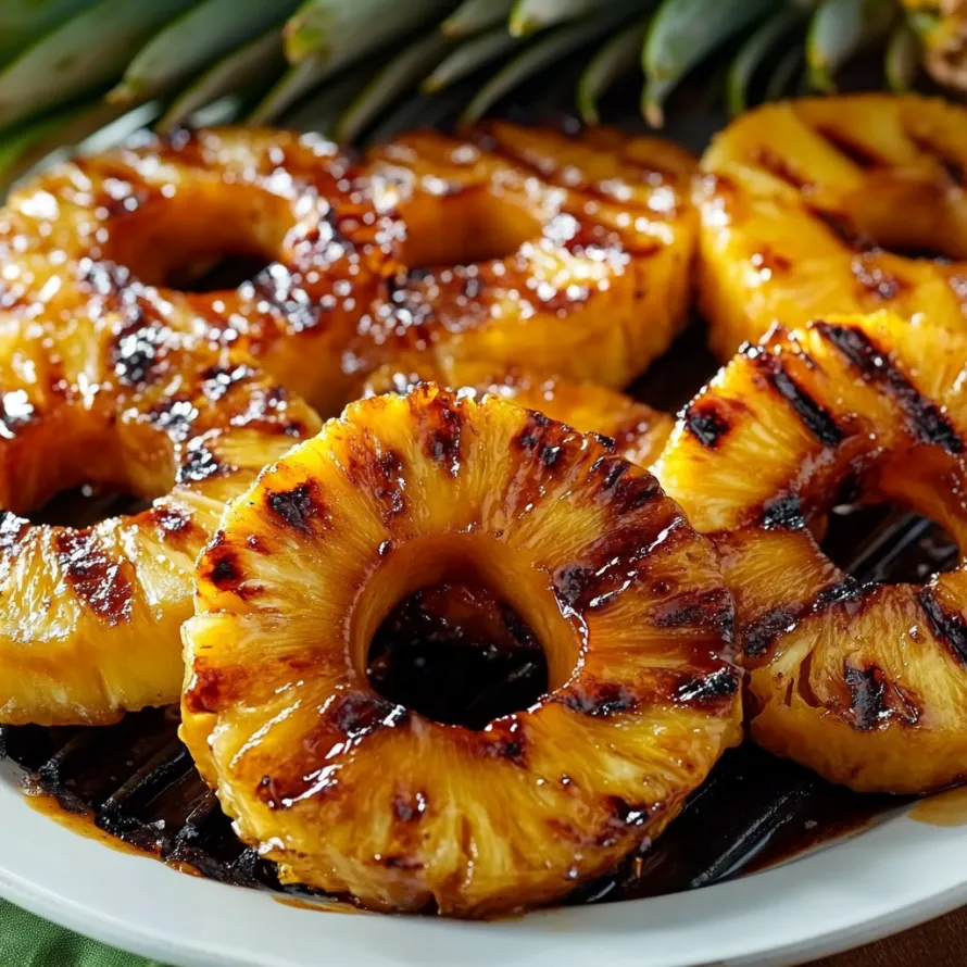A plate of pineapple slices.
