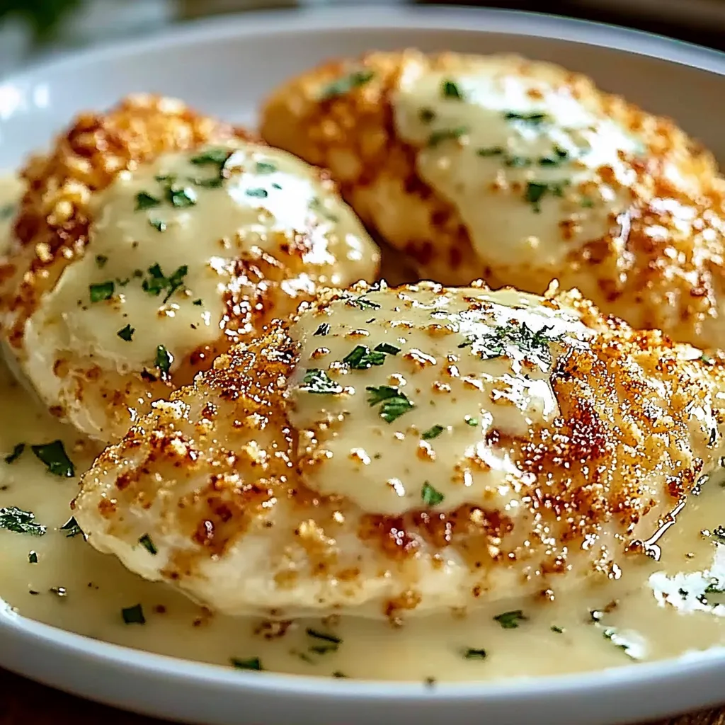 A plate of chicken with sauce.