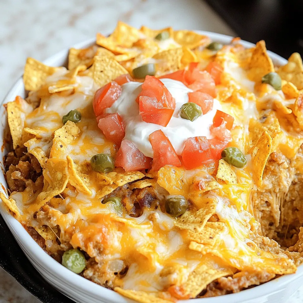 A bowl of nachos with a white cheese sauce.