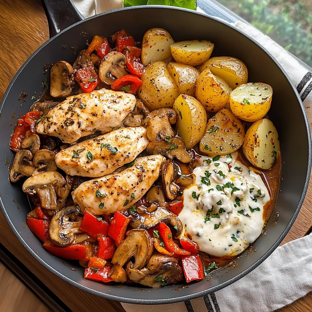 Tuscan Garlic Chicken Stir-Fry with Sun-Dried Tomato Mushroom Cream