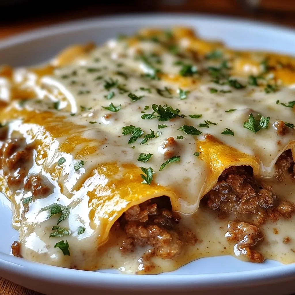 Southern Breakfast Enchiladas with Sausage Gravy