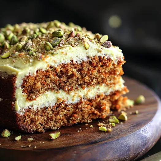 A slice of cake with nuts on top.