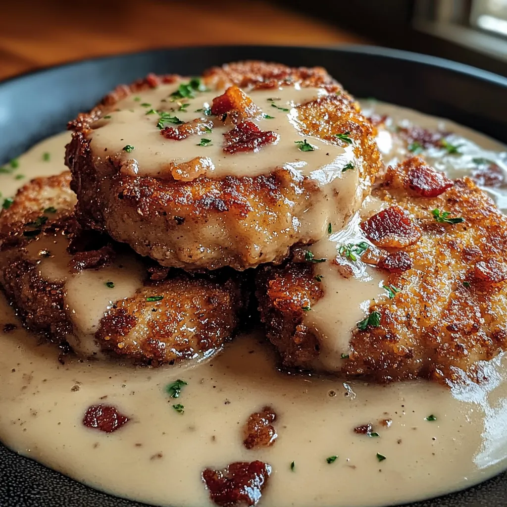 Country Fried Pork Chops with Bacon Gravy