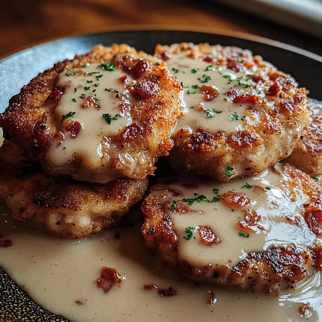 Bacon covered in sauce.
