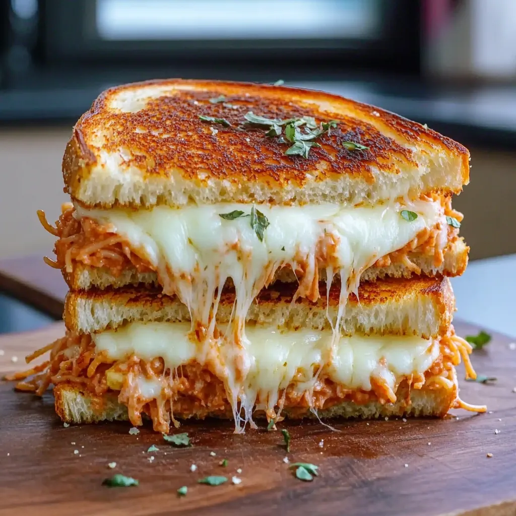 A sandwich with cheese and meat on it.