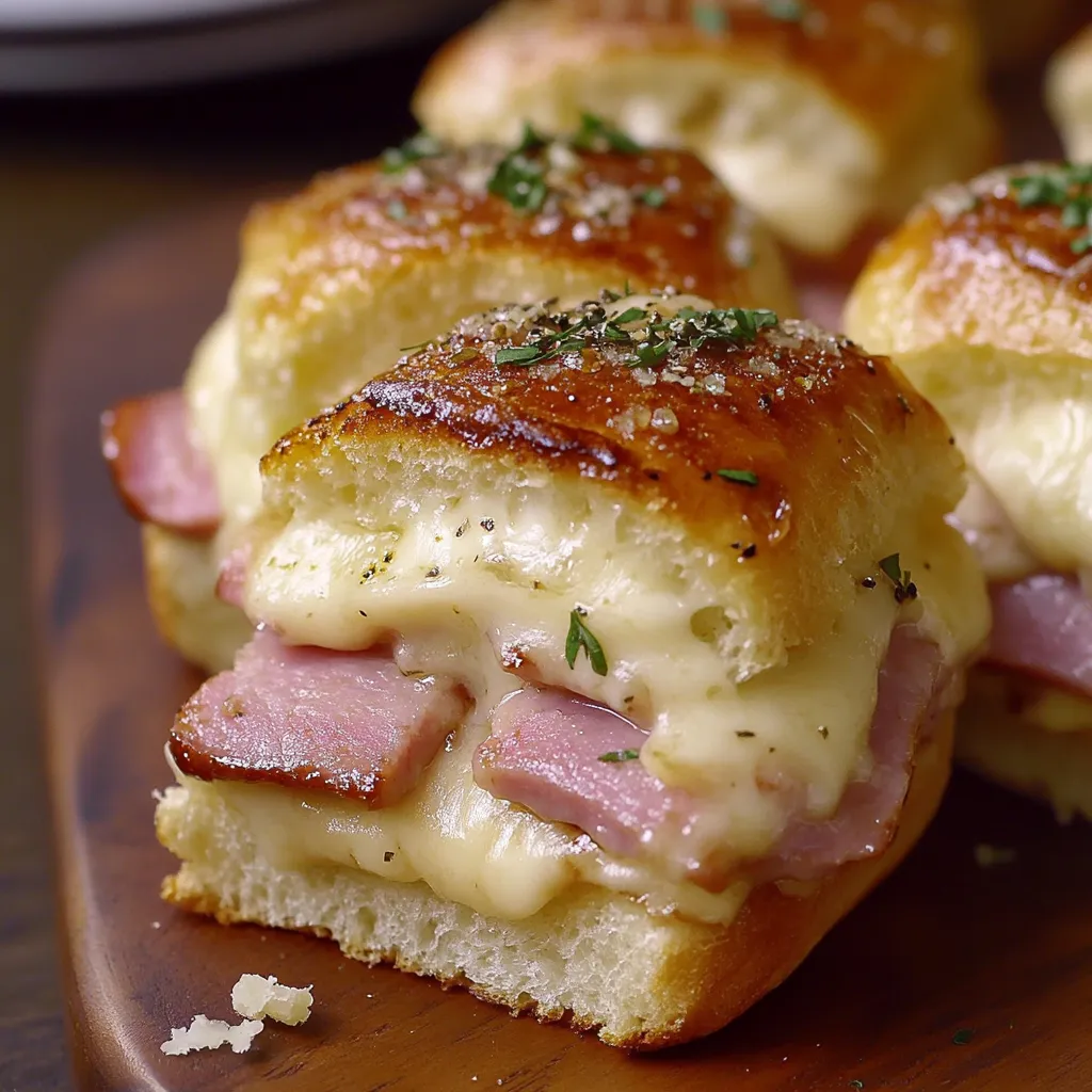 Cheesy Ham and Swiss Sliders