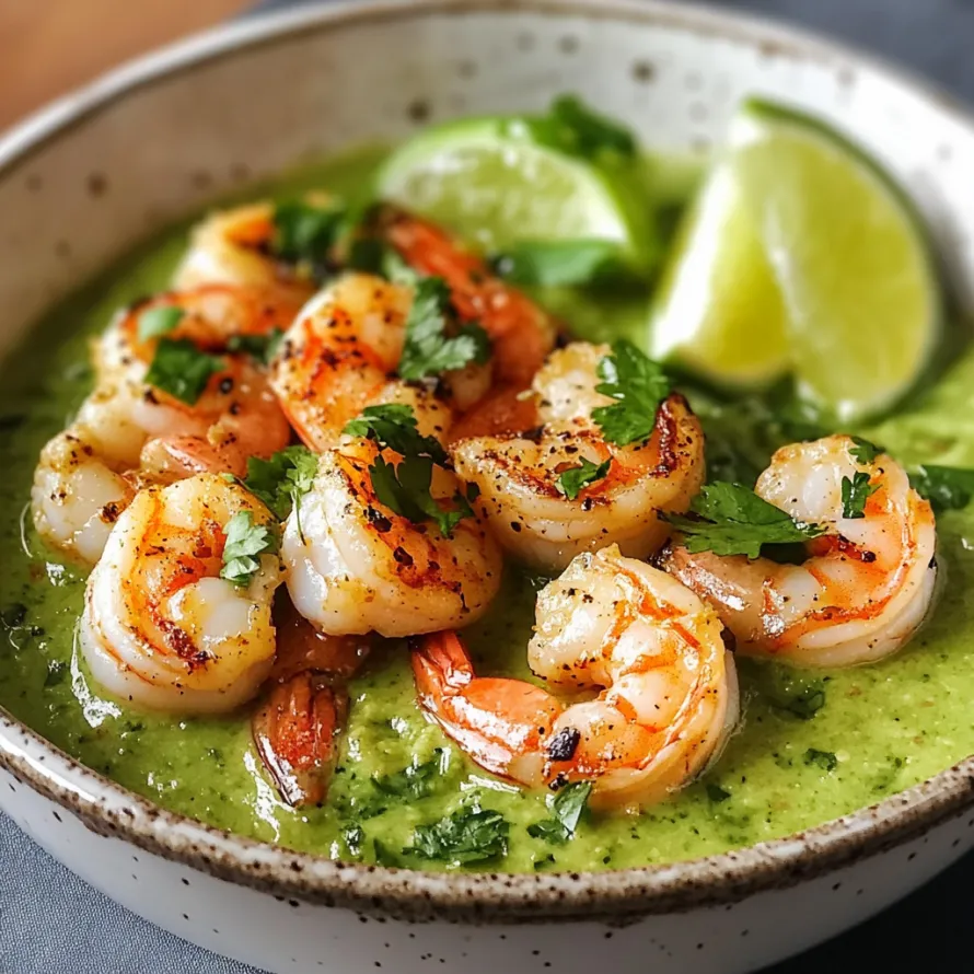 A bowl of shrimp with lime wedges on top.