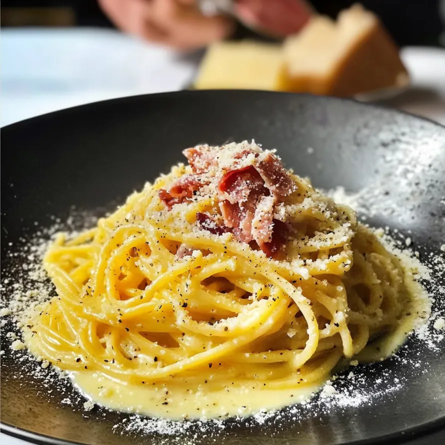 A plate of spaghetti with meat and cheese on top.