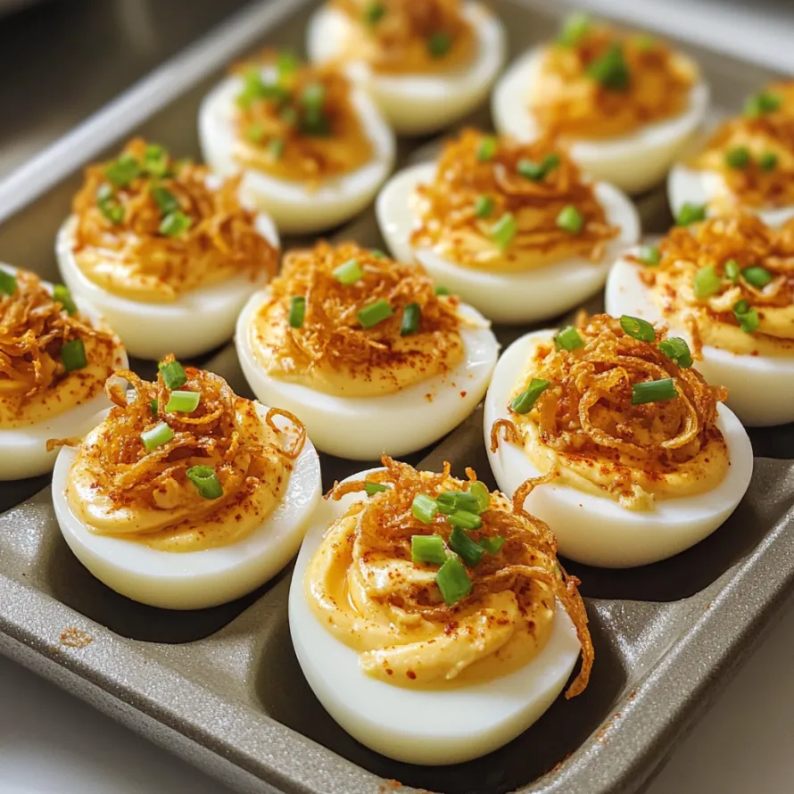 A tray of eggs with bacon on top.