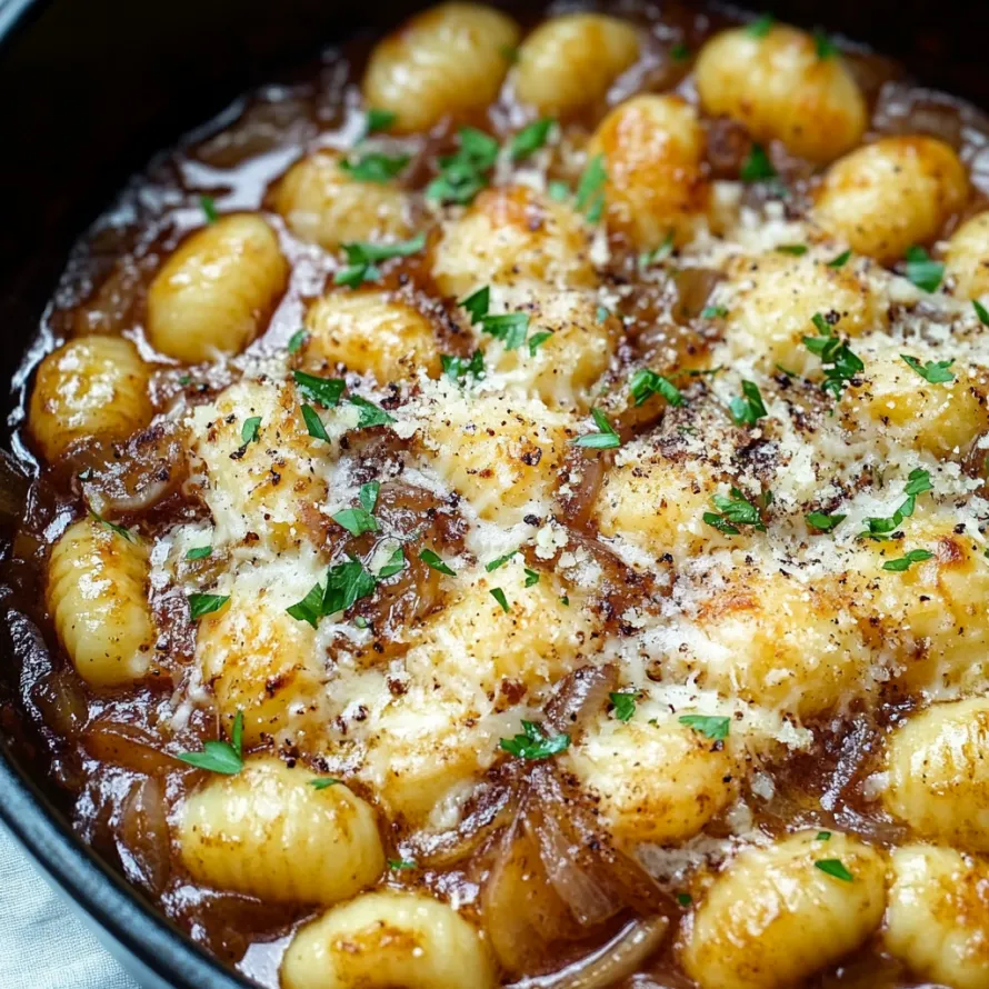 A bowl of pasta with cheese and onions.