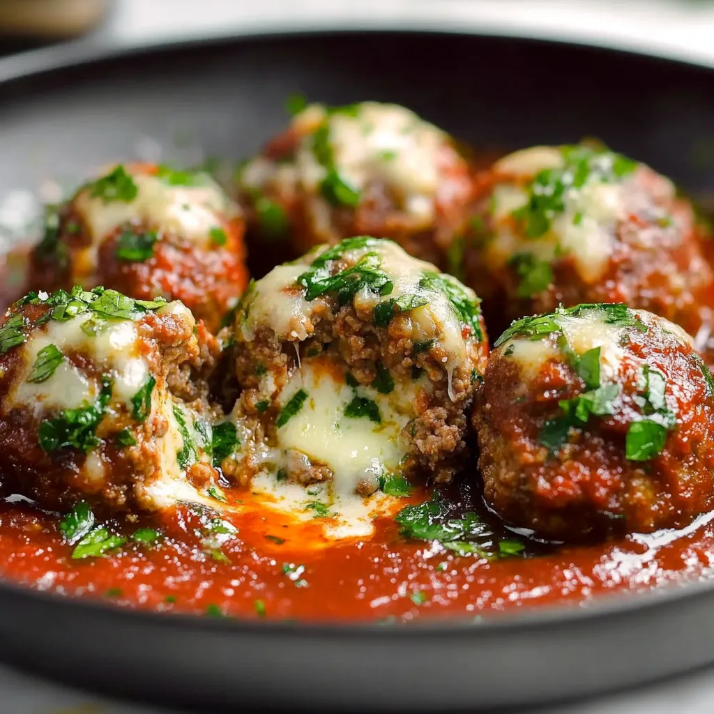 Mozzarella Stuffed Meatballs