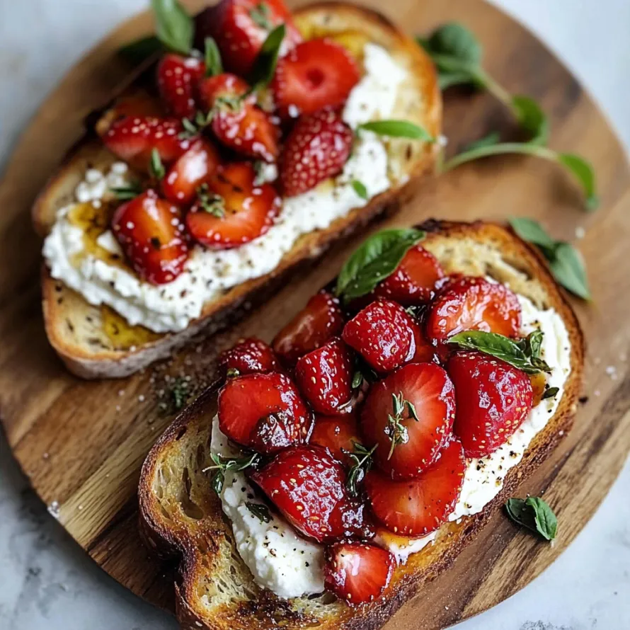 Two slices of bread with strawberries and whipped cream.