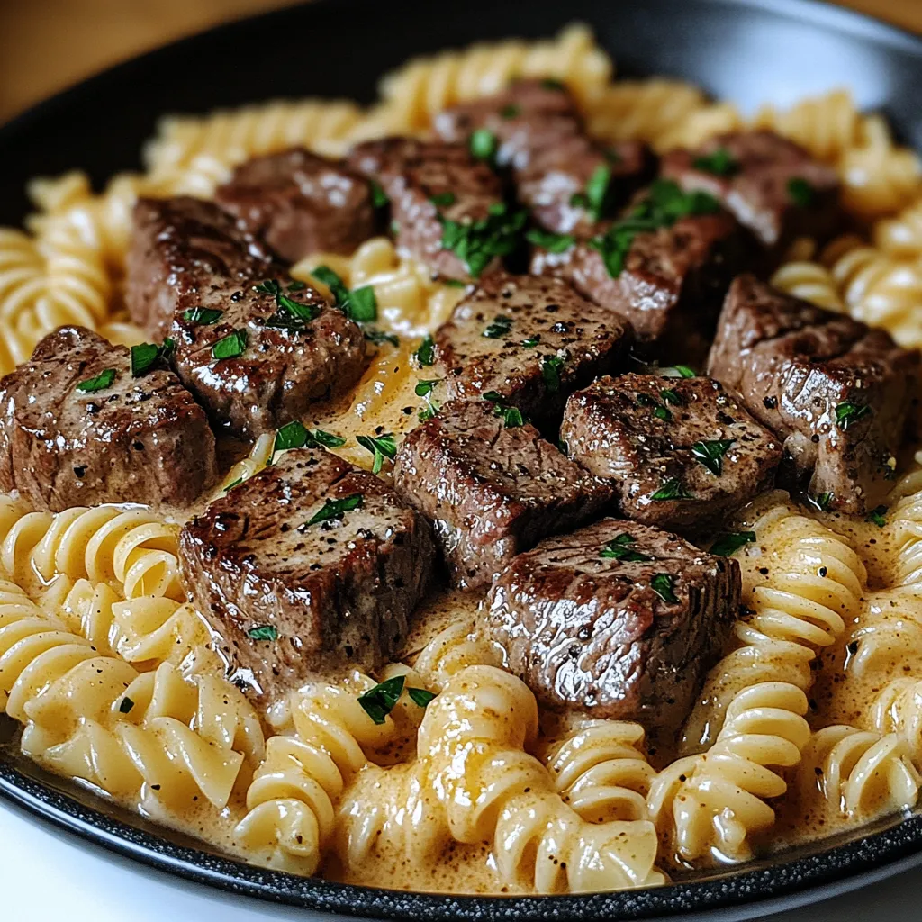 Garlic Butter Steak and Pasta