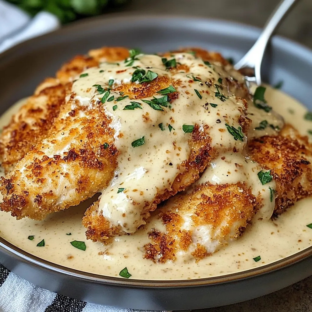 A plate of chicken with sauce on it.