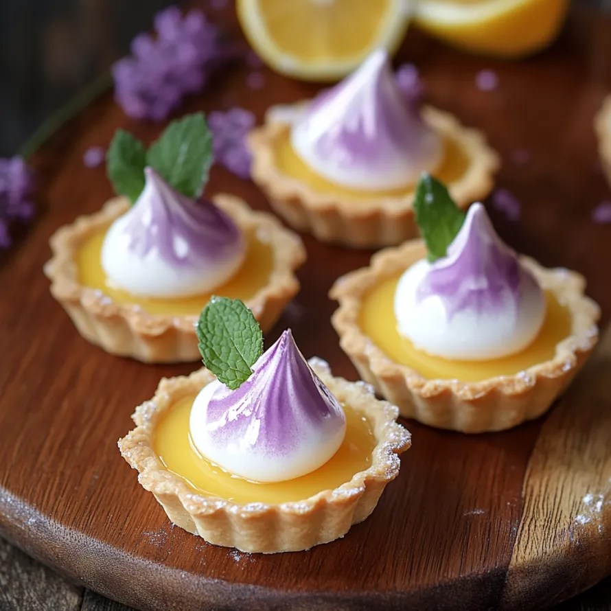 A plate of desserts with a lemon wedge on top.