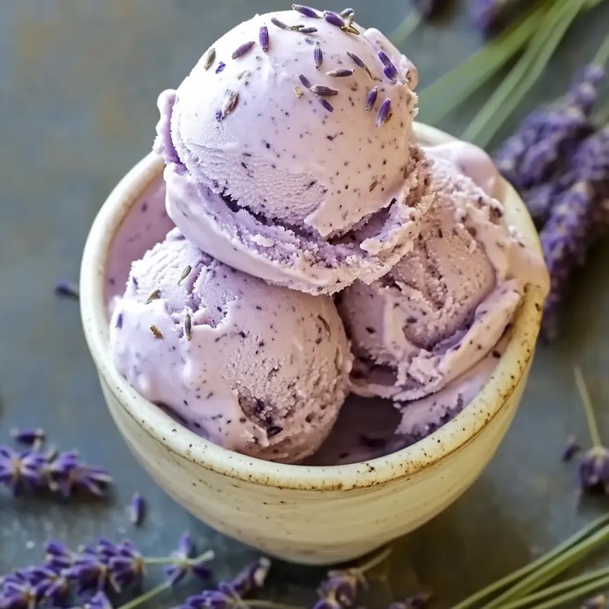 Bowl of purple ice cream.