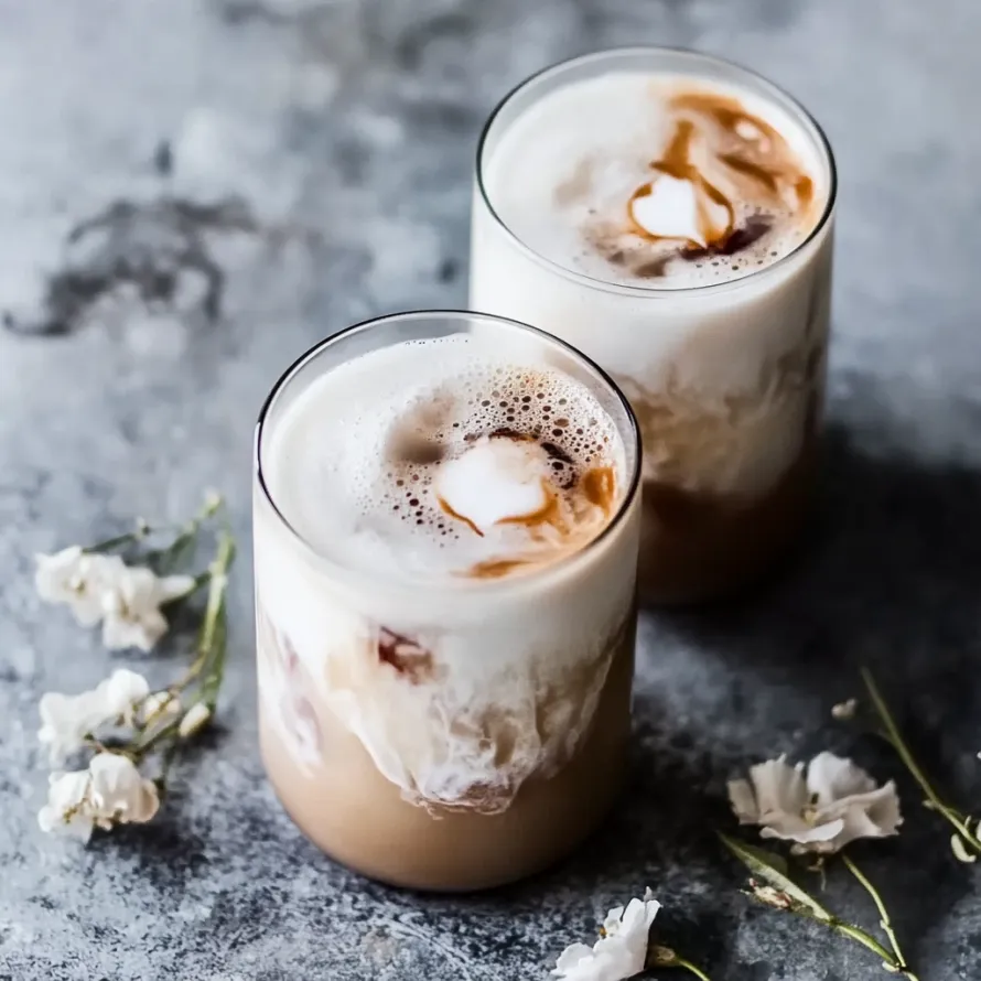 Two glasses of coffee with whipped cream.