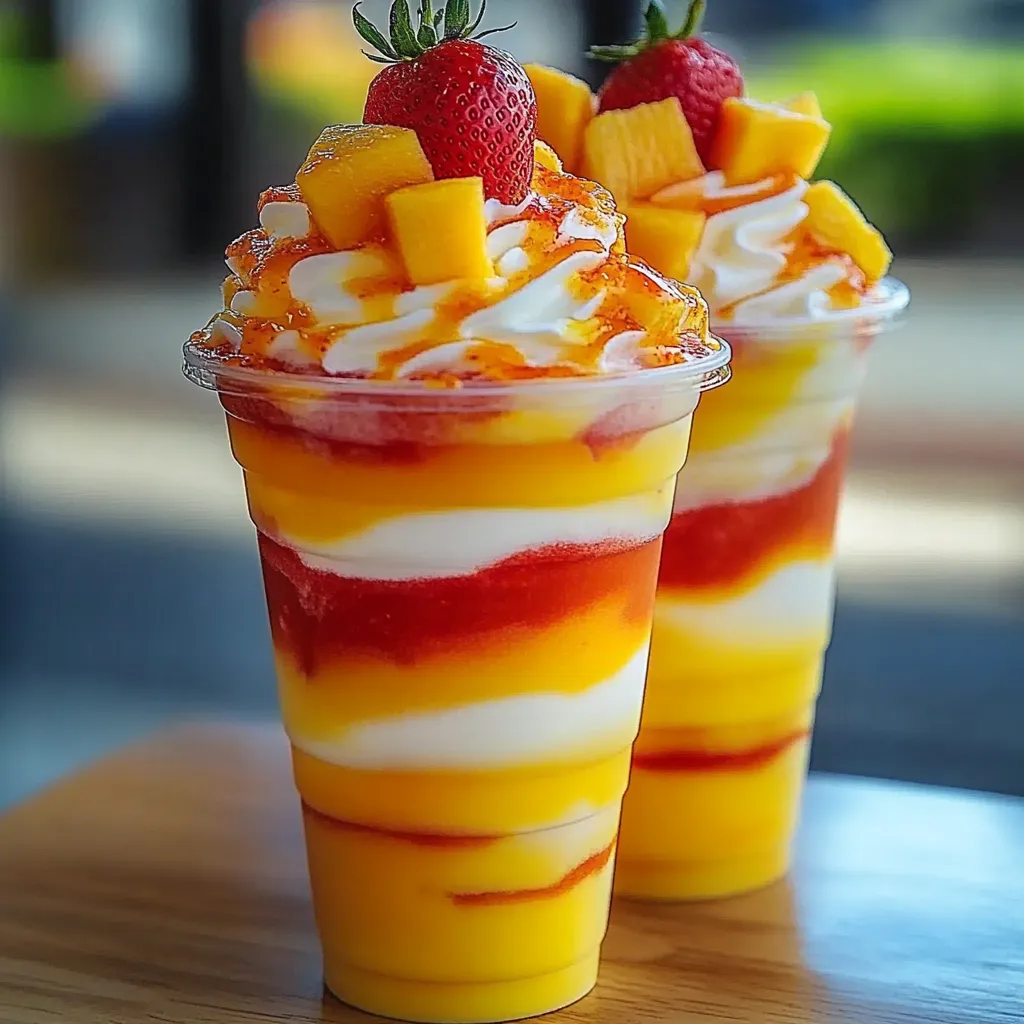 Two desserts with strawberries and orange slices.