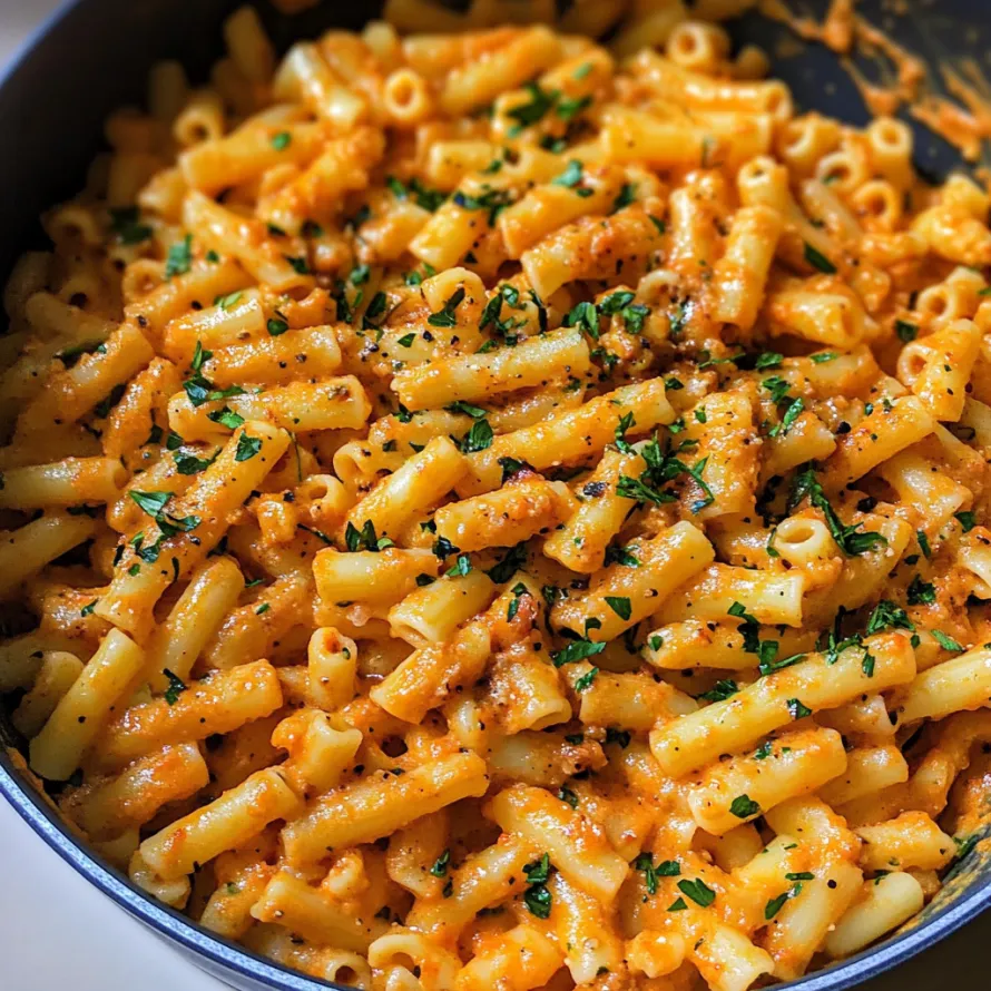 A bowl of macaroni and cheese.