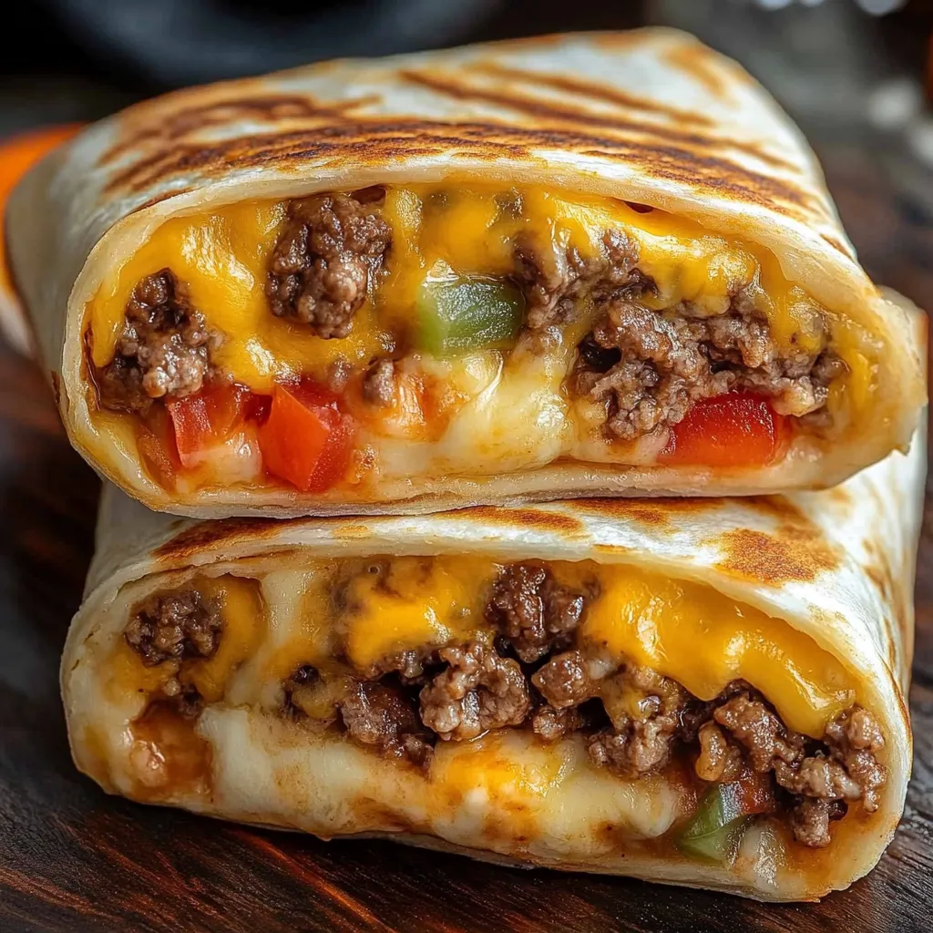 Easy Air Fryer Cheeseburger Wraps