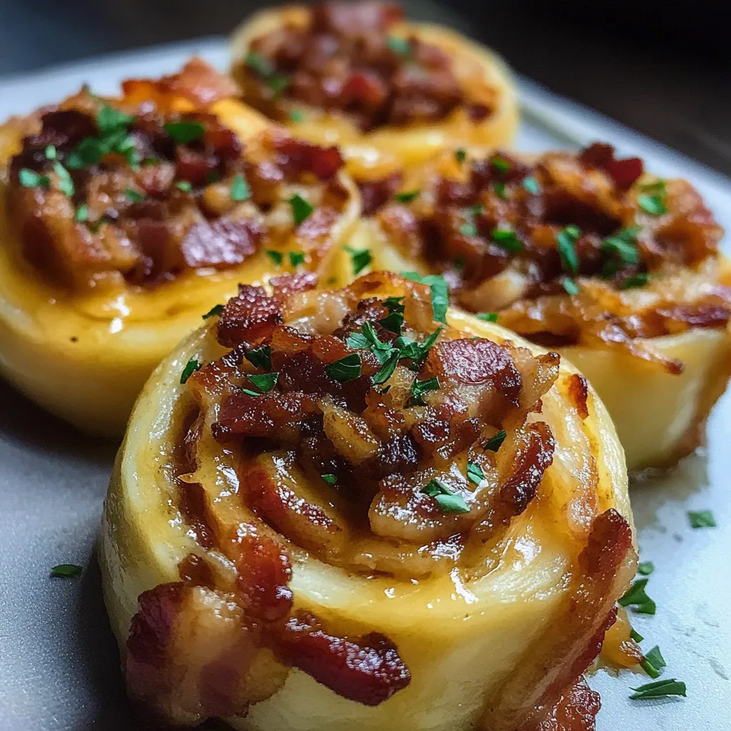Bacon wrapped appetizers on a plate.