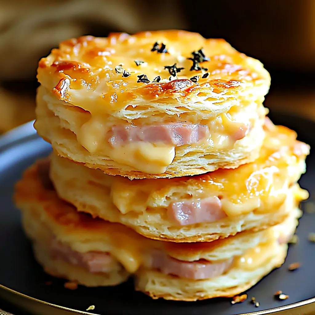 Ham and Cheese Butter Biscuits