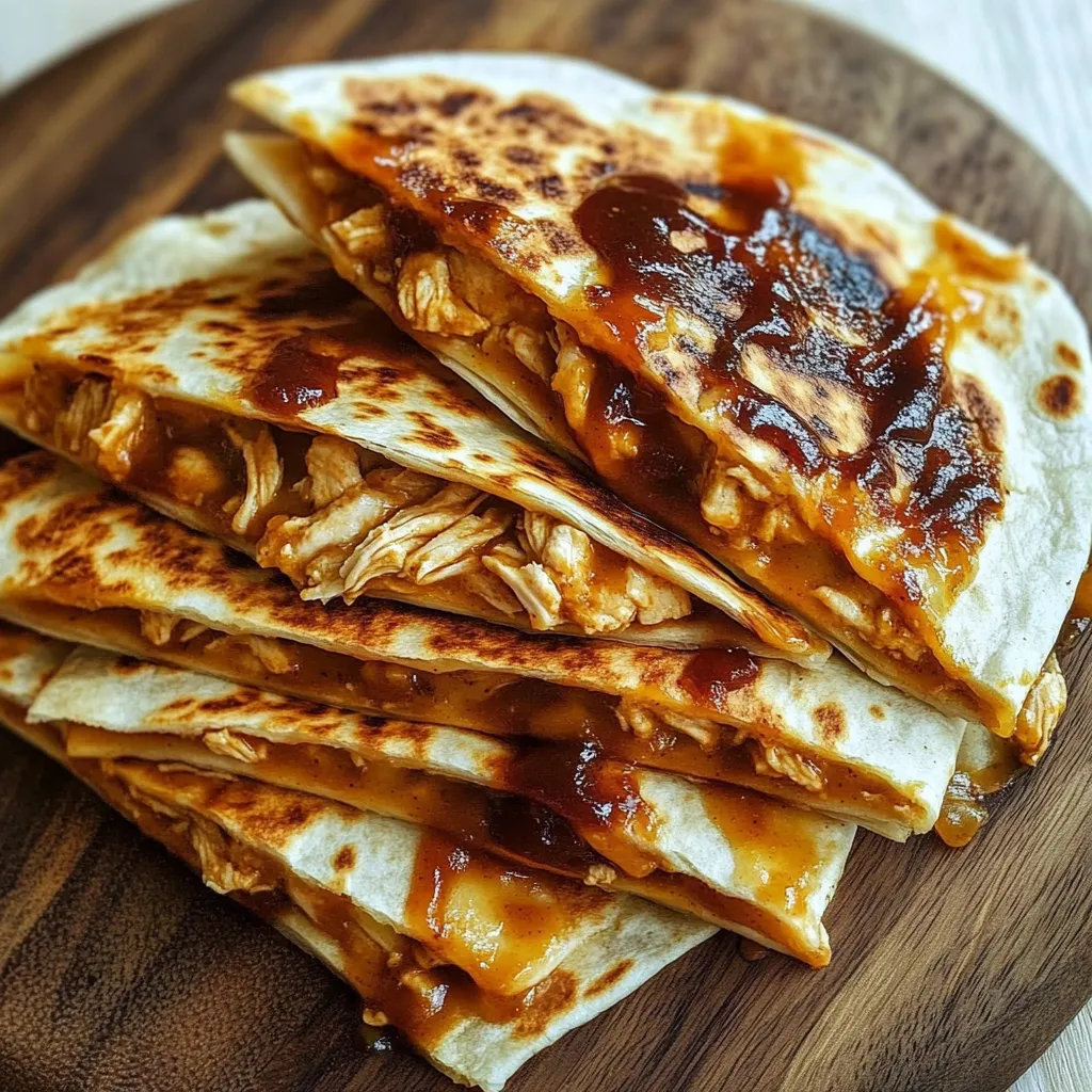A stack of chicken tacos with barbecue sauce.