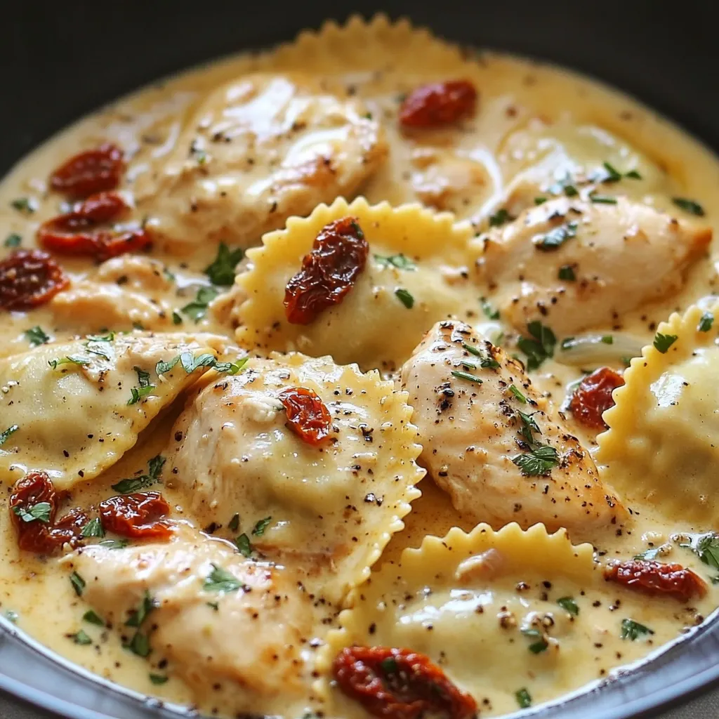 Creamy Sun-Dried Tomato Chicken Ravioli