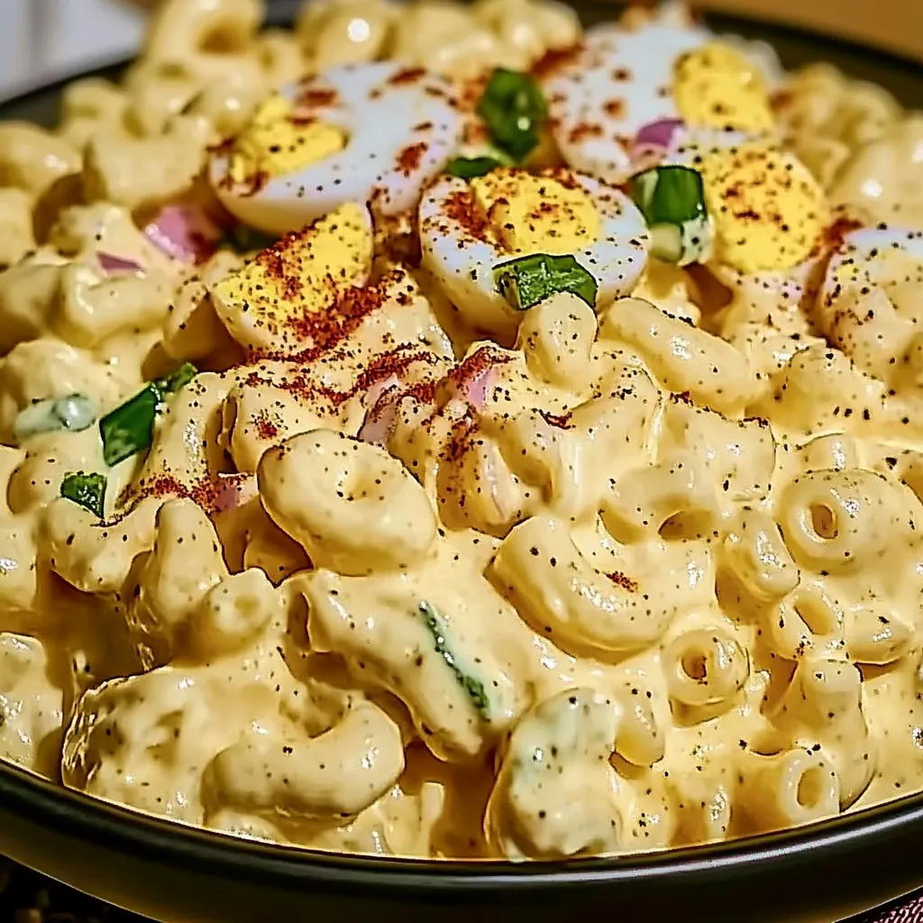A bowl of macaroni and cheese with eggs on top.