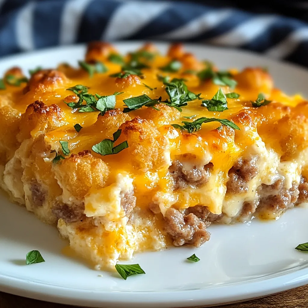 A white plate with a casserole on it.
