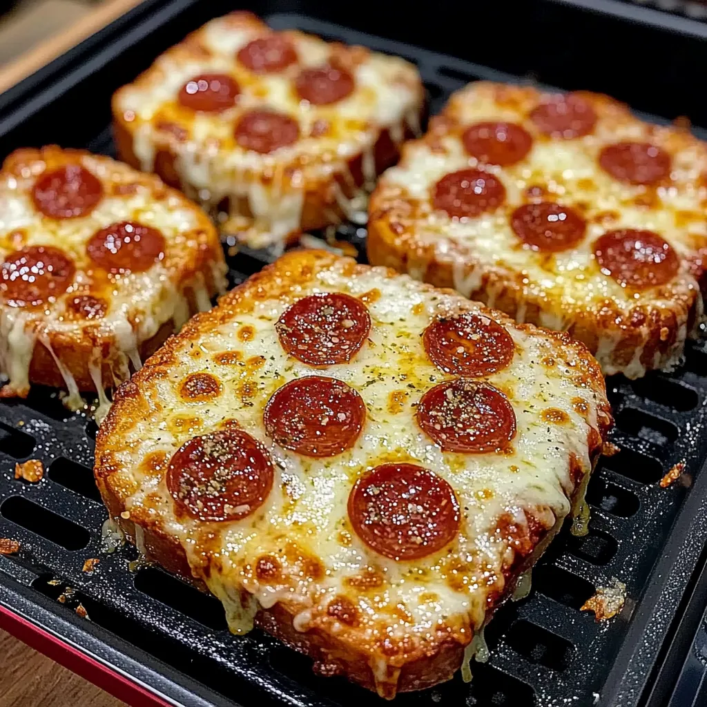 Four mini pizzas on a grill.