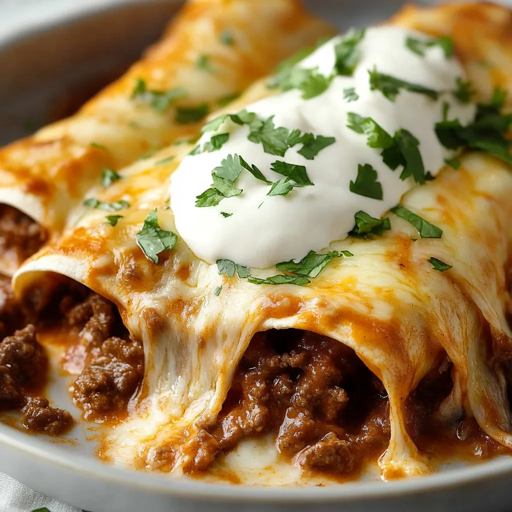 A plate of food with a dollop of sour cream on top.