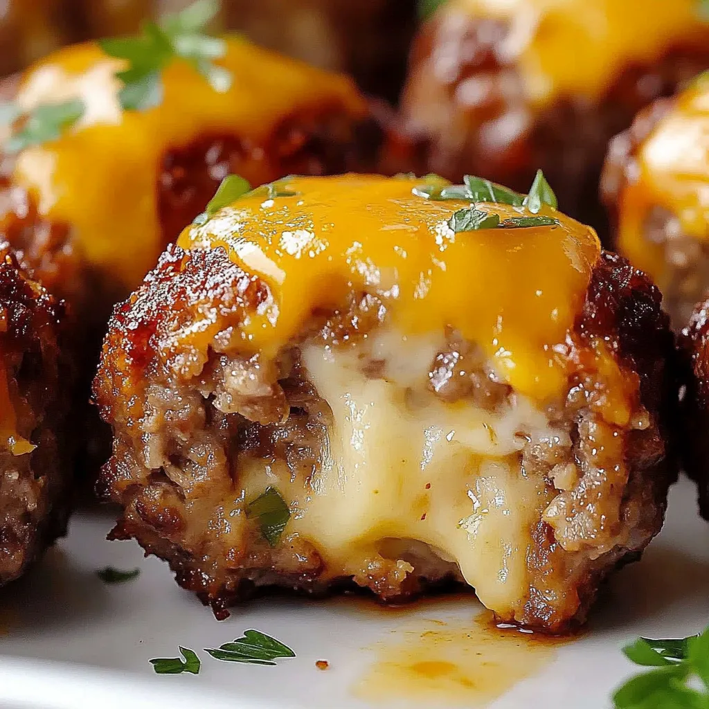Cheesy Stuffed Meatloaf Bites