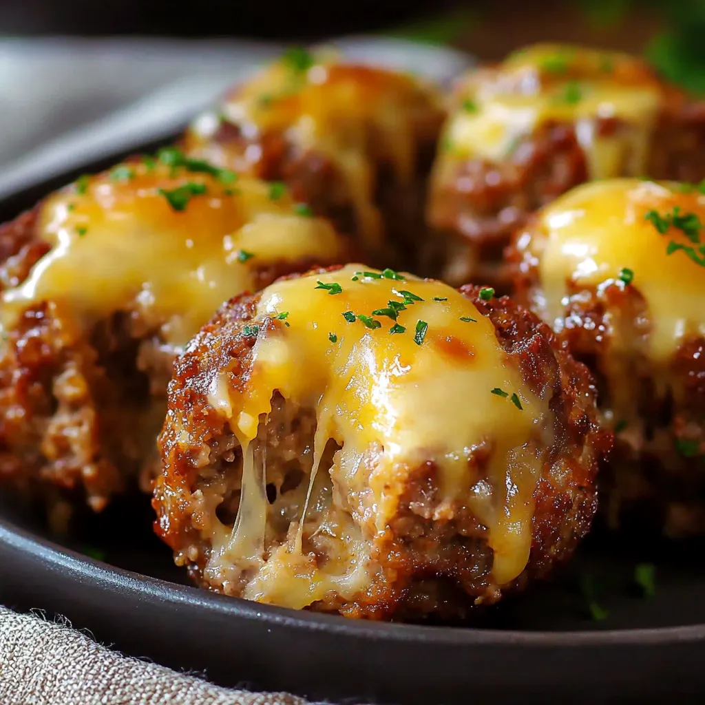 A plate of meatballs with cheese on top.