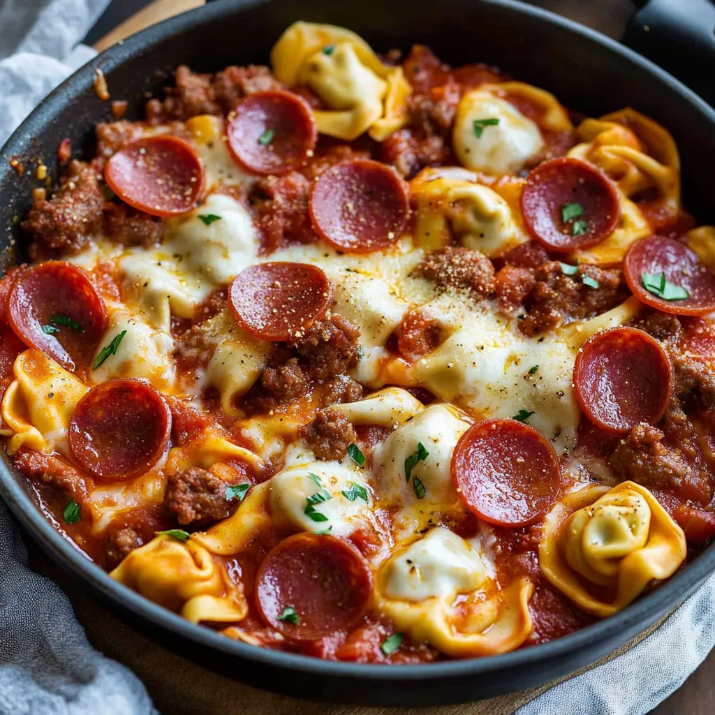 A delicious pasta dish with meatballs and pepperoni.