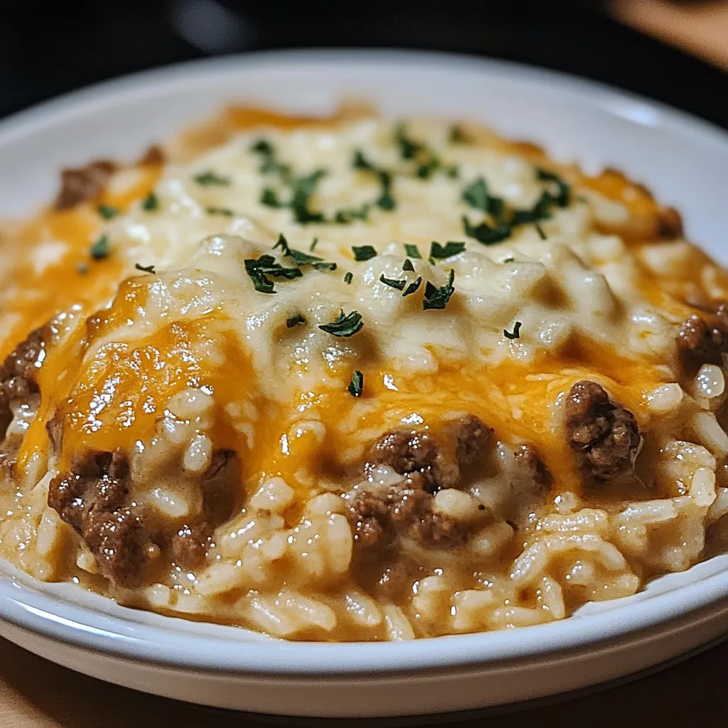 A bowl of food with cheese and meat.