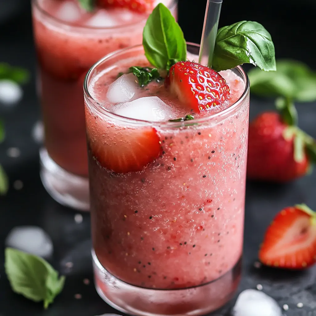 A glass of strawberry and raspberry juice with ice.