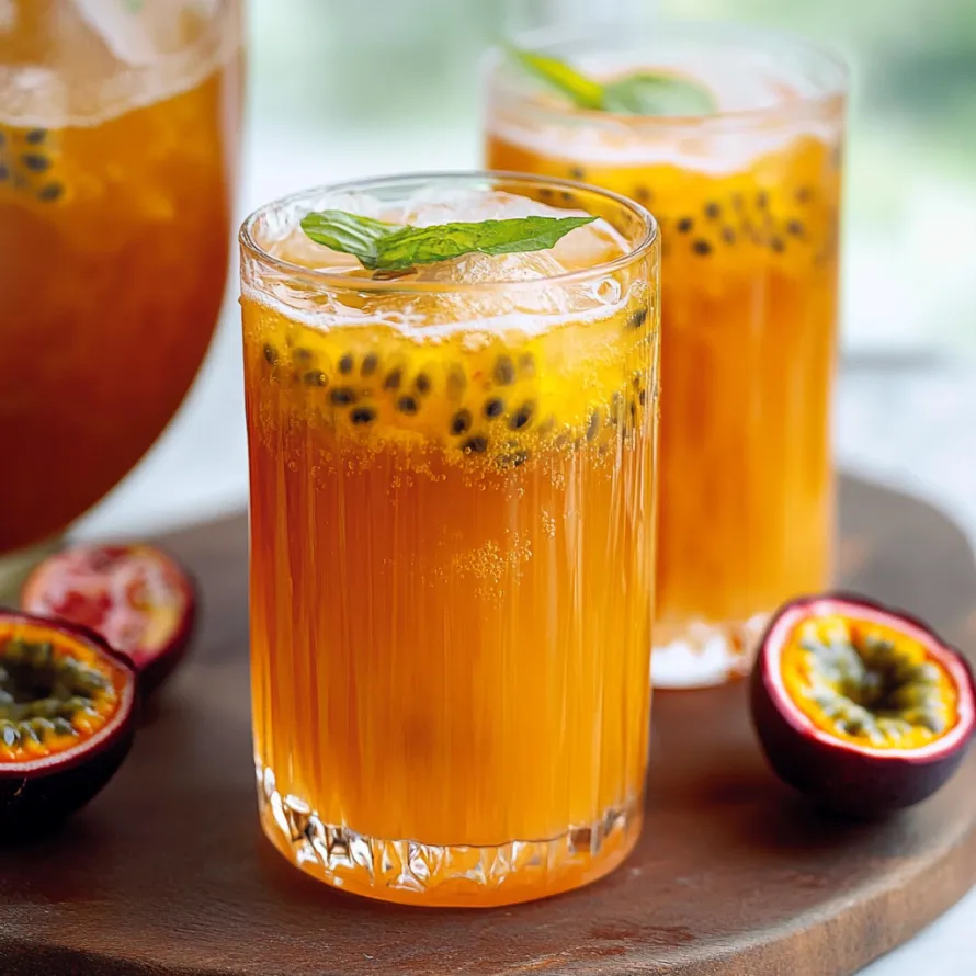 Two glasses of orange juice with kiwi fruit on the side.