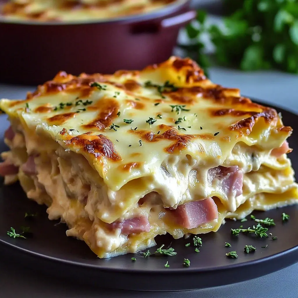 A casserole dish with a slice of food on a plate.