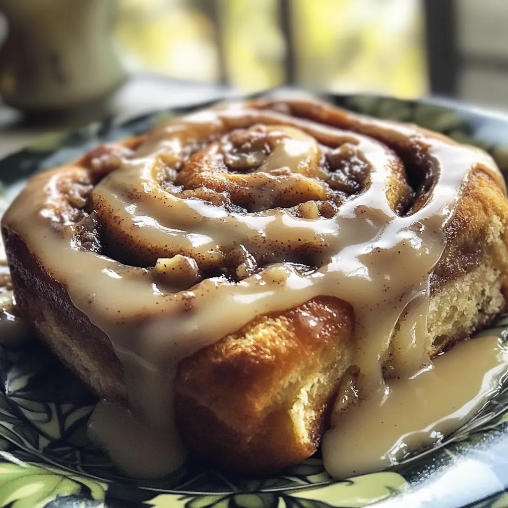 A plate of cinnamon rolls.