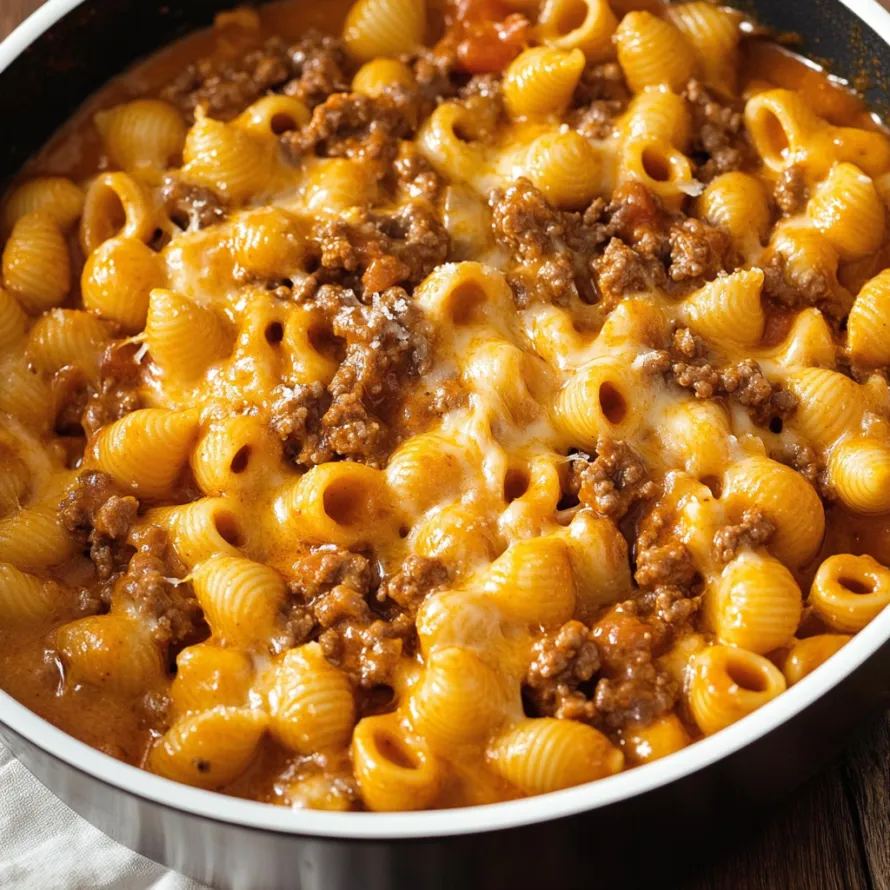 A bowl of macaroni and cheese.