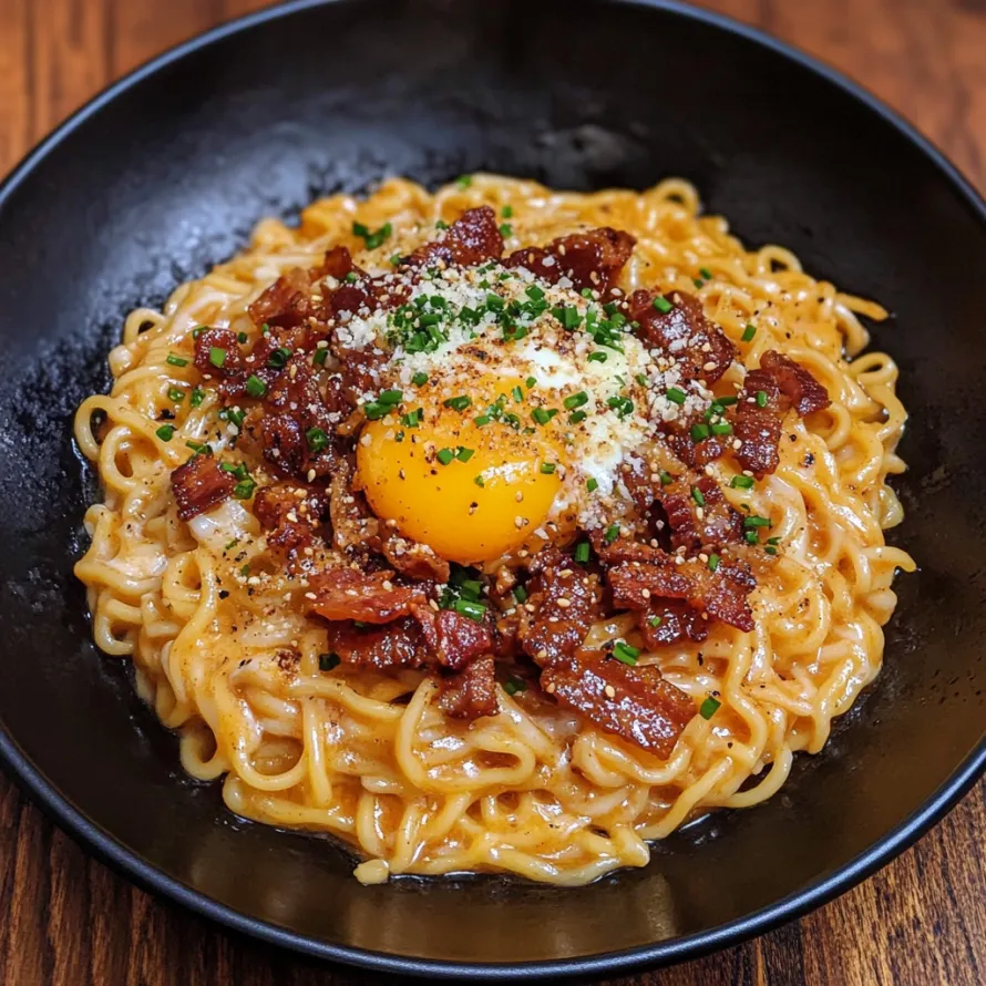 A bowl of noodles with a fried egg on top.