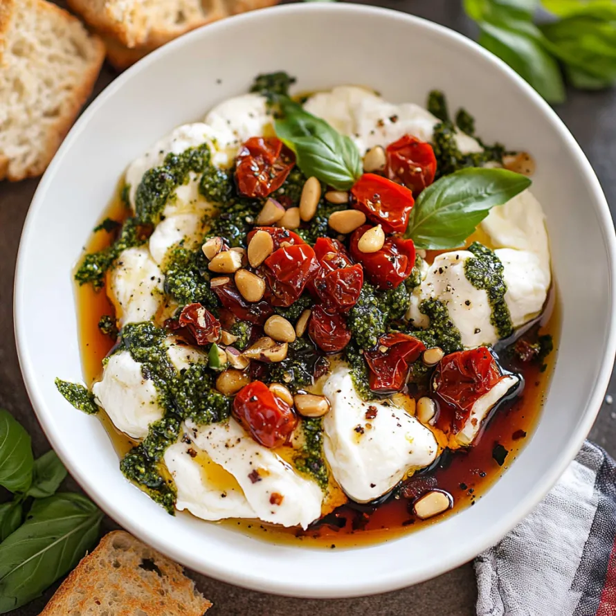 A bowl of food with tomatoes, spinach, and pine nuts.