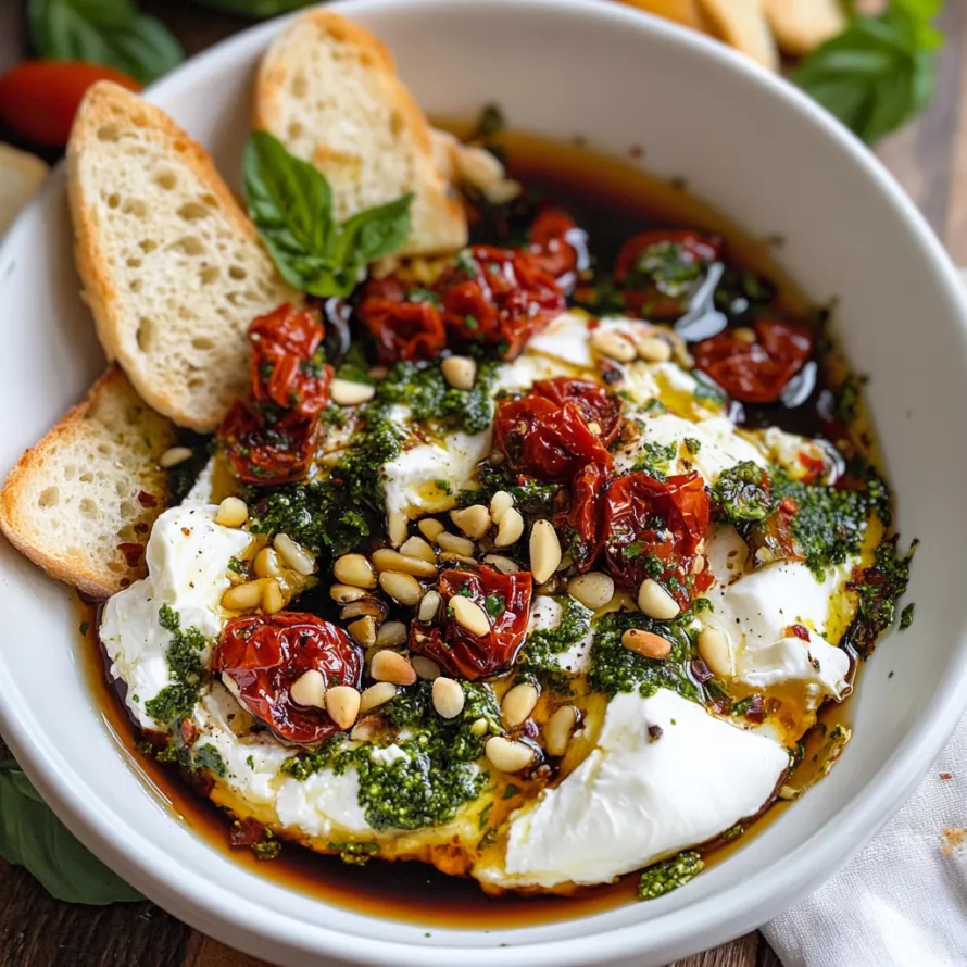 A bowl of food with bread, tomatoes, and cheese.