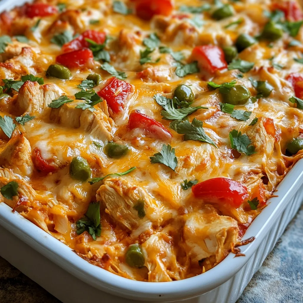 A dish of chicken and vegetables.